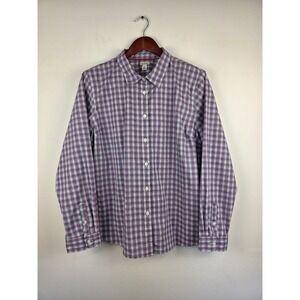 Mens LL Bean XL Red Plaid Button Down Long Sleeve‎ Shirt Casual Top